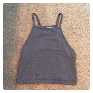 Basic grey crop top